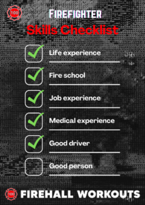skills checklist for firefighter applicants