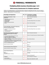 firefighter skills checklist